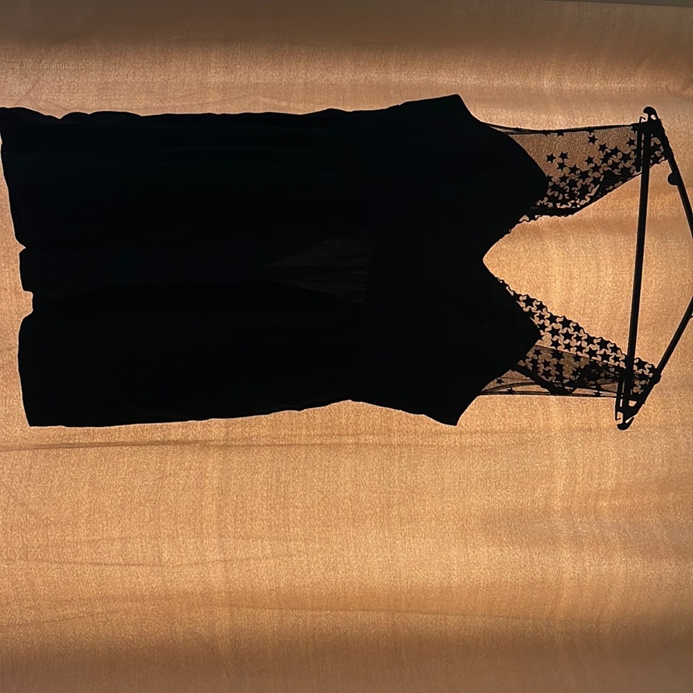 Sandro black dress with star lace